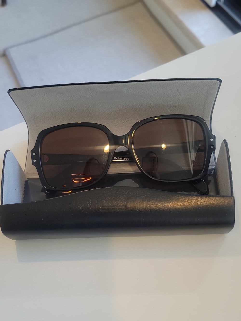 QUINCE Polarized Women’s Oversized Square Sunglasses - Dark Brown Tortoise